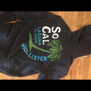Hollister navy blue zip up sweatshirt